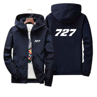 Thumbnail for 727 Flat Text Designed Thin Windbreaker Jackets
