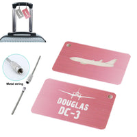 Thumbnail for Douglas DC-3 & Plane Designed Aluminum Airplane Luggage Tags