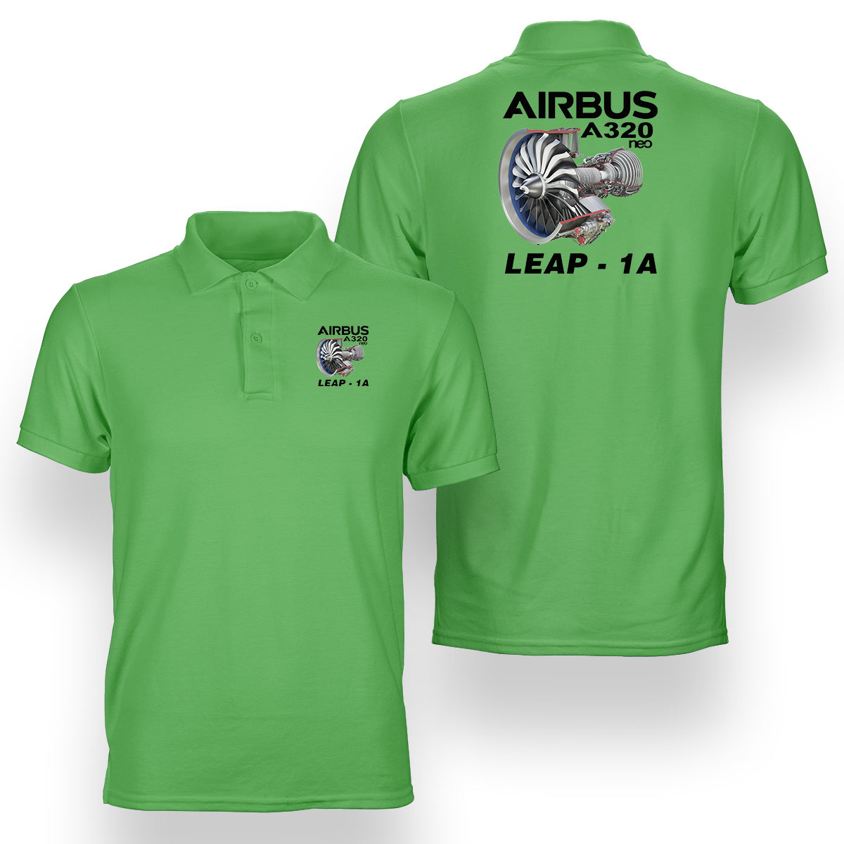 Airbus A320neo & Leap 1A Designed Double Side Polo T-Shirts