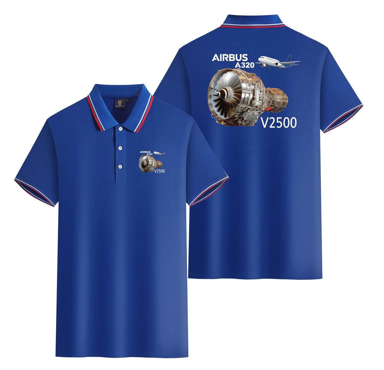 Airbus A320 & V2500 Engine Designed Stylish Polo T-Shirts (Double-Side)