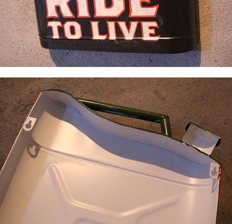 American Country Retro Iron Oil Drum Decorative Wall Hanging