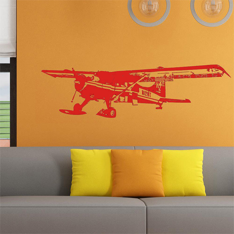 Amazing Snow Aircraft Designed Wall Sticker