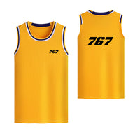 Thumbnail for 767 Flat Text Designed Basketball Style Sports Tank Tops
