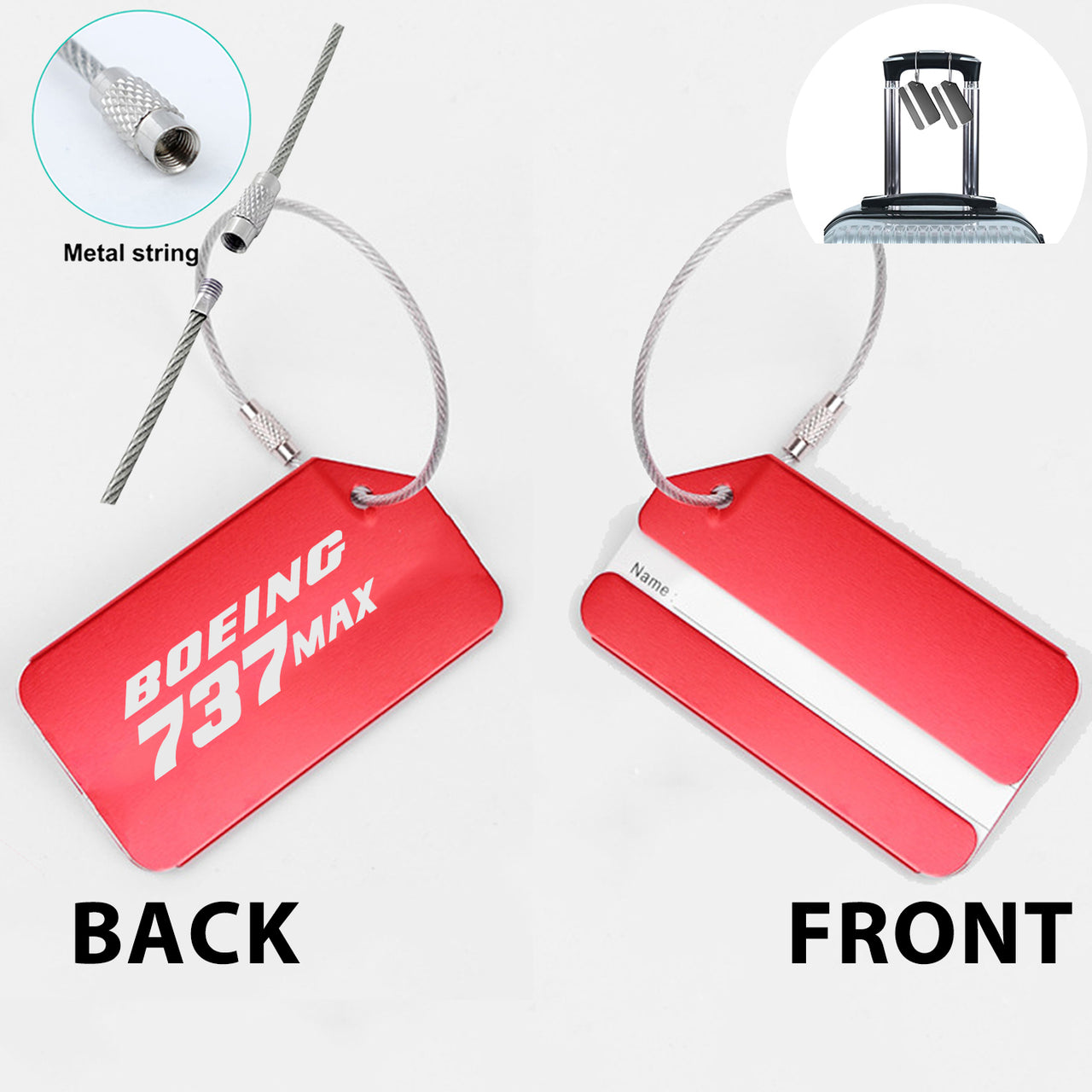 Boeing 737Max Designed Fashion Metal Luggage Tags