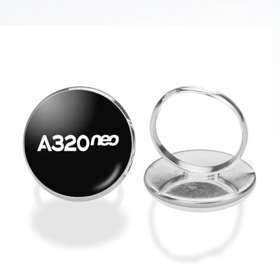 A320neo & Text aviation ring in stainless steel.