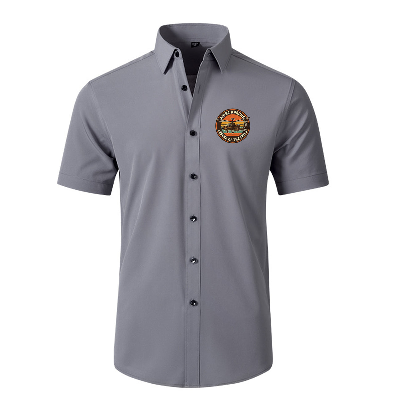 Retro Apache AH-64 Designed Short Sleeve Shirts