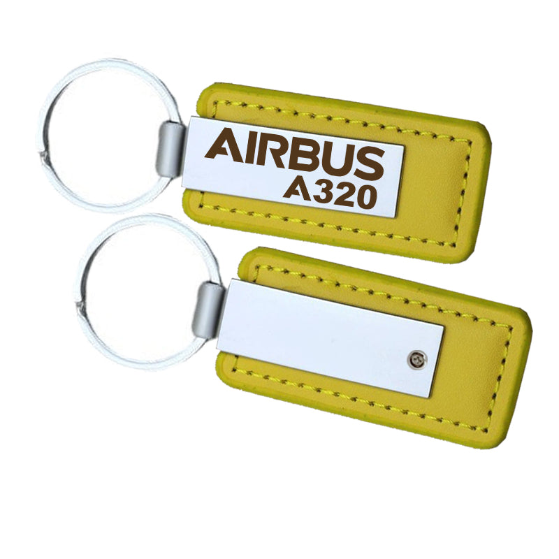 Airbus A320 & Text Faux Leather Key Chains