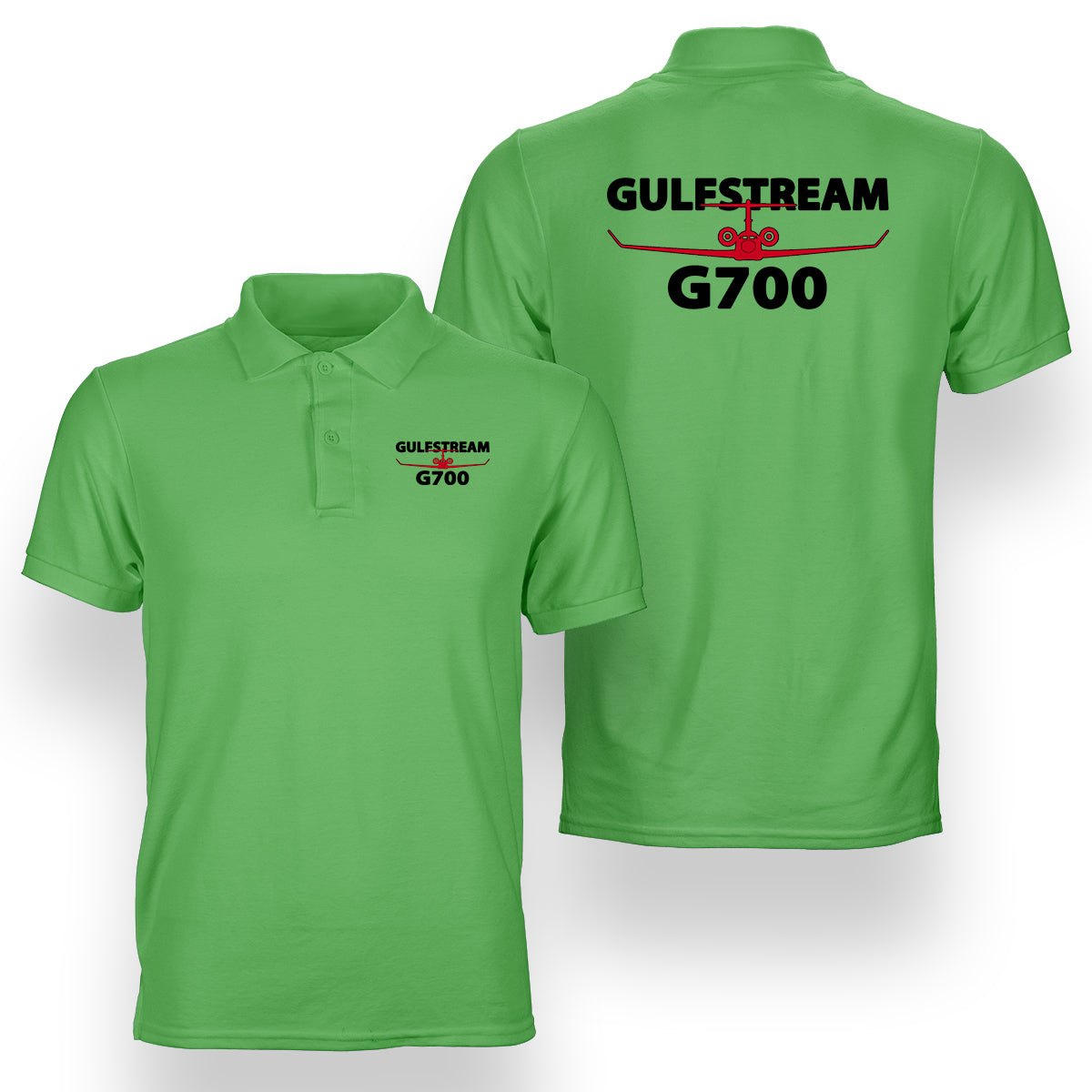 Amazing Gulfstream G700 Designed Double Side Polo T-Shirts