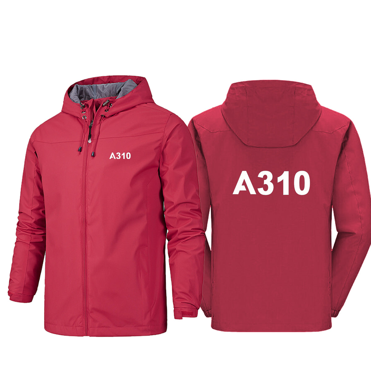 A310 Flat Text Designed Rain Jackets & Windbreakers