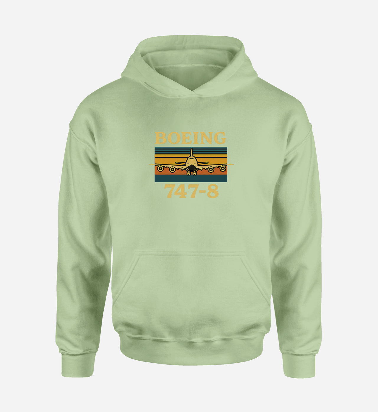 Retro Boeign 747-8 Designed Hoodies