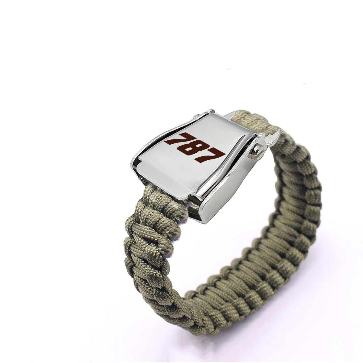 787 Flat Text Design Airplane Seat Belt Bracelet