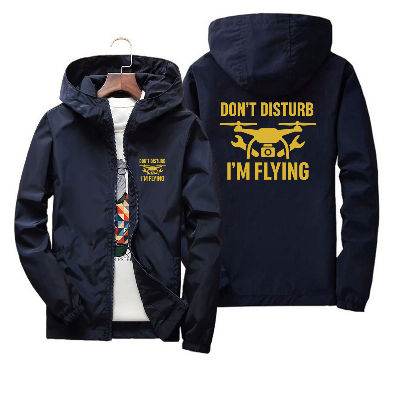 Don't Disturb I'm Flying Designed Thin Windbreaker Jackets