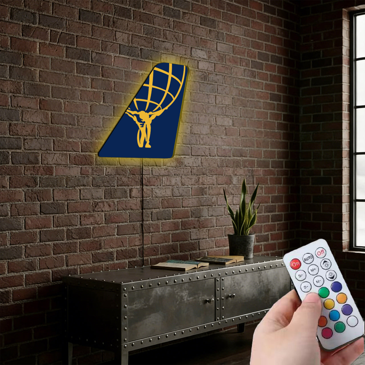 Atlas Air Designed Metal Wall LED Aircraft Tail