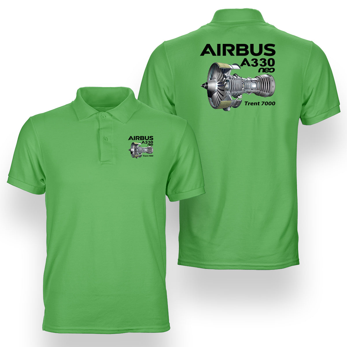 Airbus A330neo & Trent 7000 Designed Double Side Polo T-Shirts