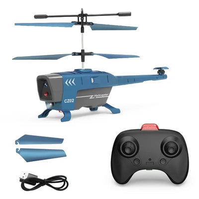 Side view of 2.4G 3.5CH CX086 RC Helicopter (Obstacle Avoidance, Electric) aviation RC model in durable ABS plastic with elec.