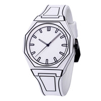 Thumbnail for 2D Comic Style Watches Black White Quartz Watch