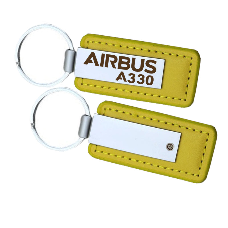 Airbus A330 & Text Faux Leather Key Chains