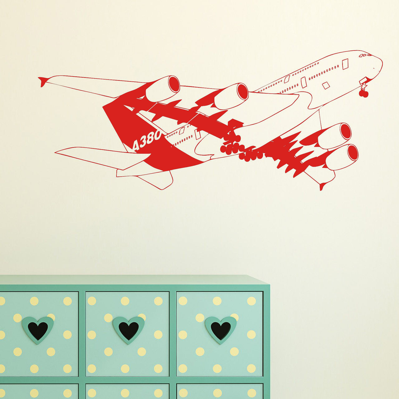 Departing Detailed Airbus A380 Designed Wall Sticker