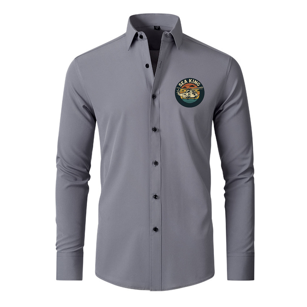 Sea King Helicopter Designed Long Sleeve Shirts