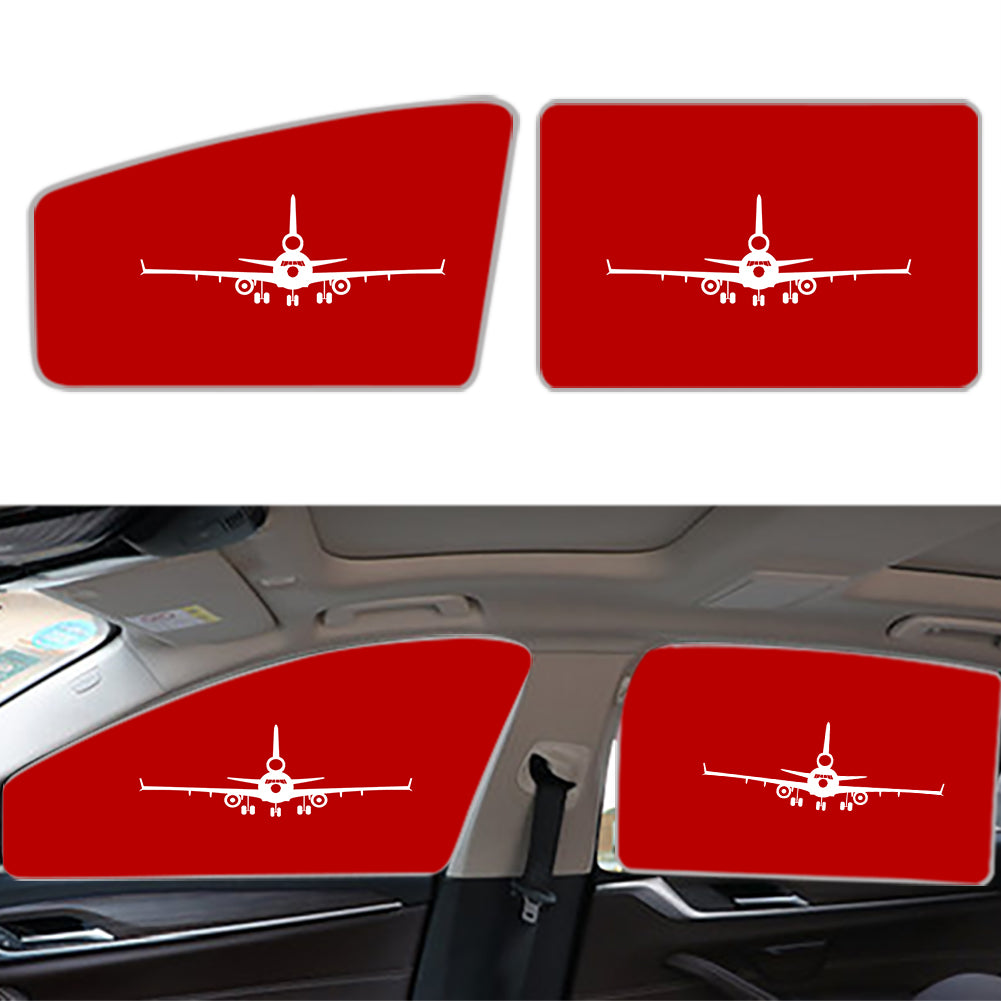 McDonnell Douglas MD-11 Silhouette Plane Designed Car Sun Shade (Side window)