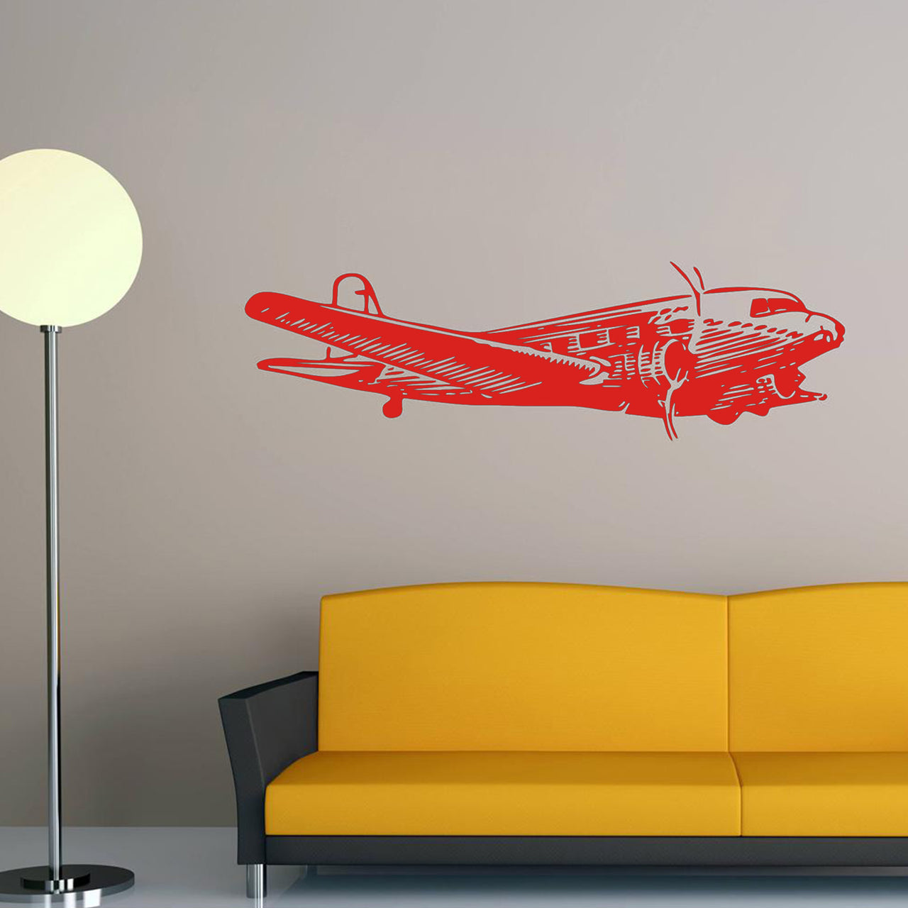 Old Airplane Designed Wall Sticker