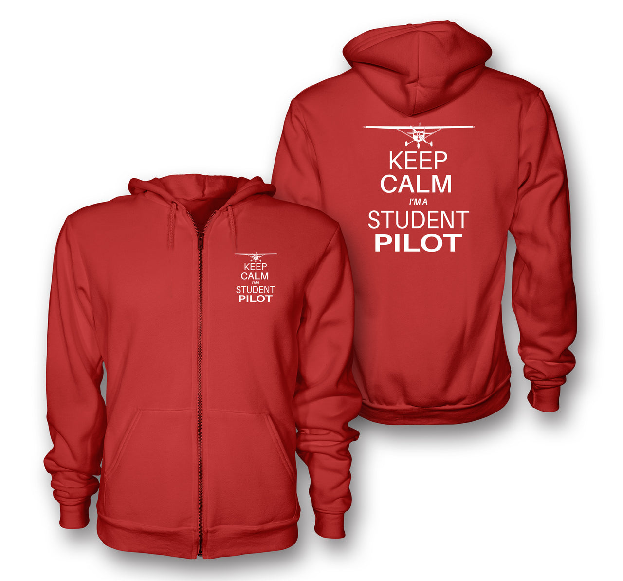 Student Pilot Designed Zipped Hoodies