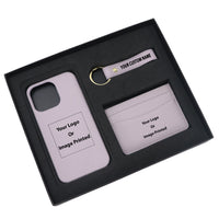 Thumbnail for Your Custom Design & Image & Logo & Text Design Pebble Leather Phone Case For iPhone Keychain Card Holder Business Gift Set