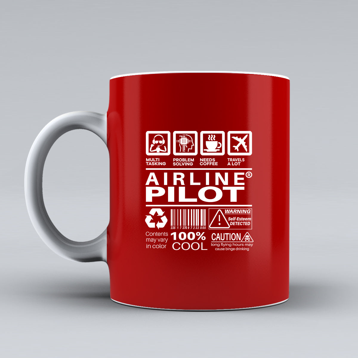 Airline Pilot Label Designed Ceramic White Mugs
