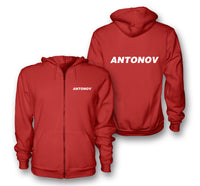 Thumbnail for Antonov & Text Designed Zipped Hoodies