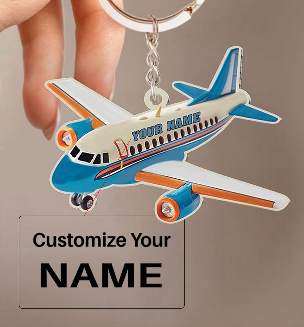 Personalized Airplane (10) Ornaments Acrylic Key Chains