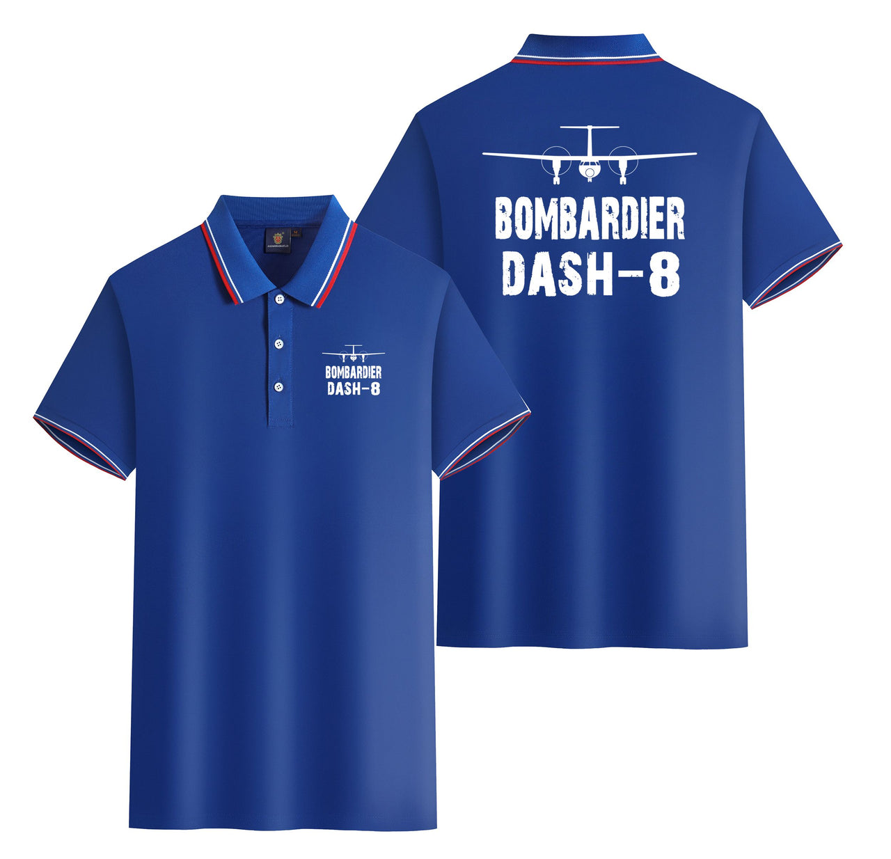 Bombardier Dash-8 & Plane Designed Stylish Polo T-Shirts (Double-Side)