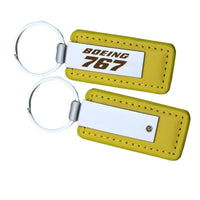 Thumbnail for Boeing 767 & Text Faux Leather Key Chains