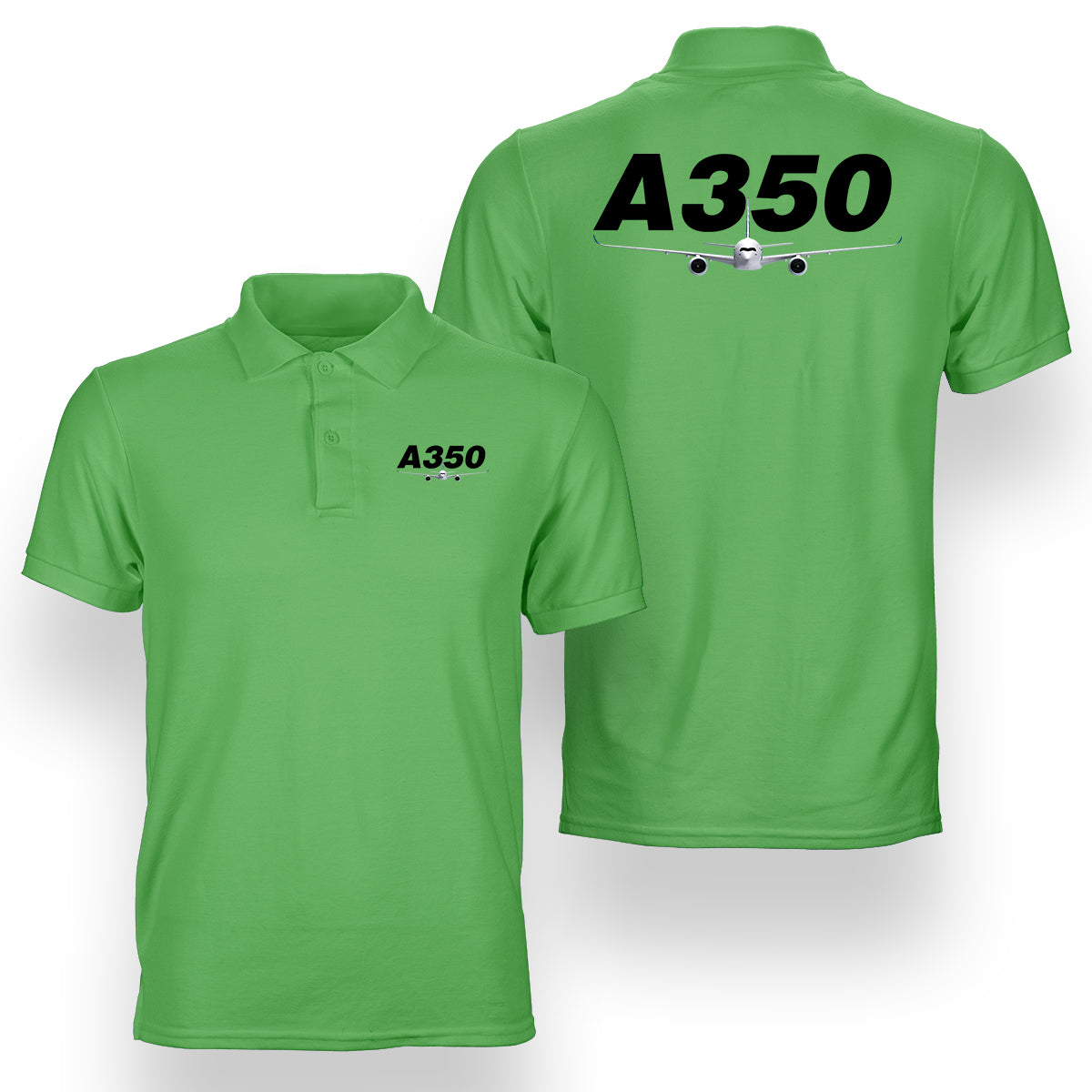 Super Airbus A350 Designed Double Side Polo T-Shirts