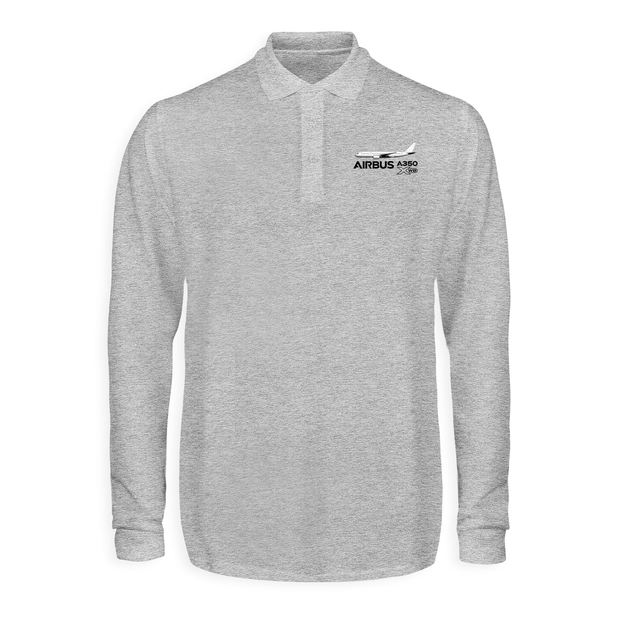 The Airbus A350 WXB Designed Long Sleeve Polo T-Shirts