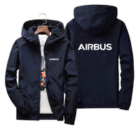 Thumbnail for Airbus & Text Designed Thin Windbreaker Jackets