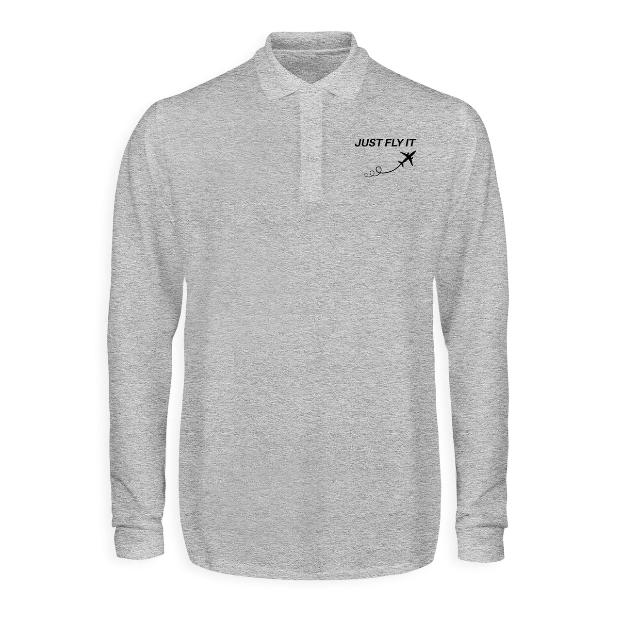 Just Fly It Designed Long Sleeve Polo T-Shirts
