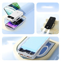 Thumbnail for 10000mAh 4-in-1 Built-in Cable Power Bank: Fast Charging