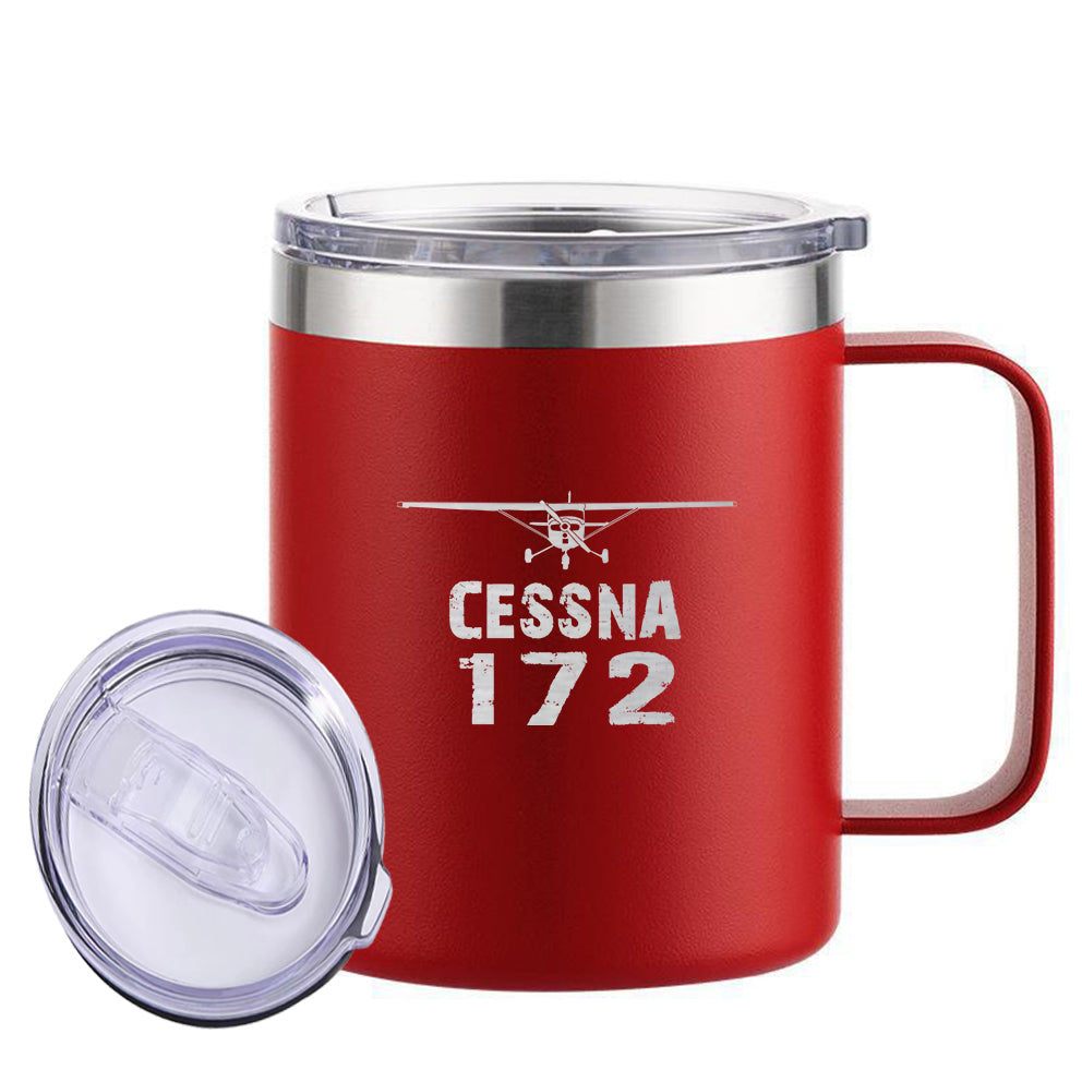 Cessna 172 & Plane Designed Stainless Steel Laser Engraved Mugs