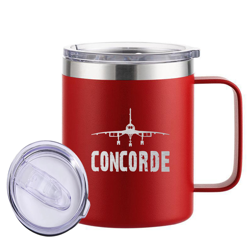 Concorde & Plane Designed Stainless Steel Laser Engraved Mugs