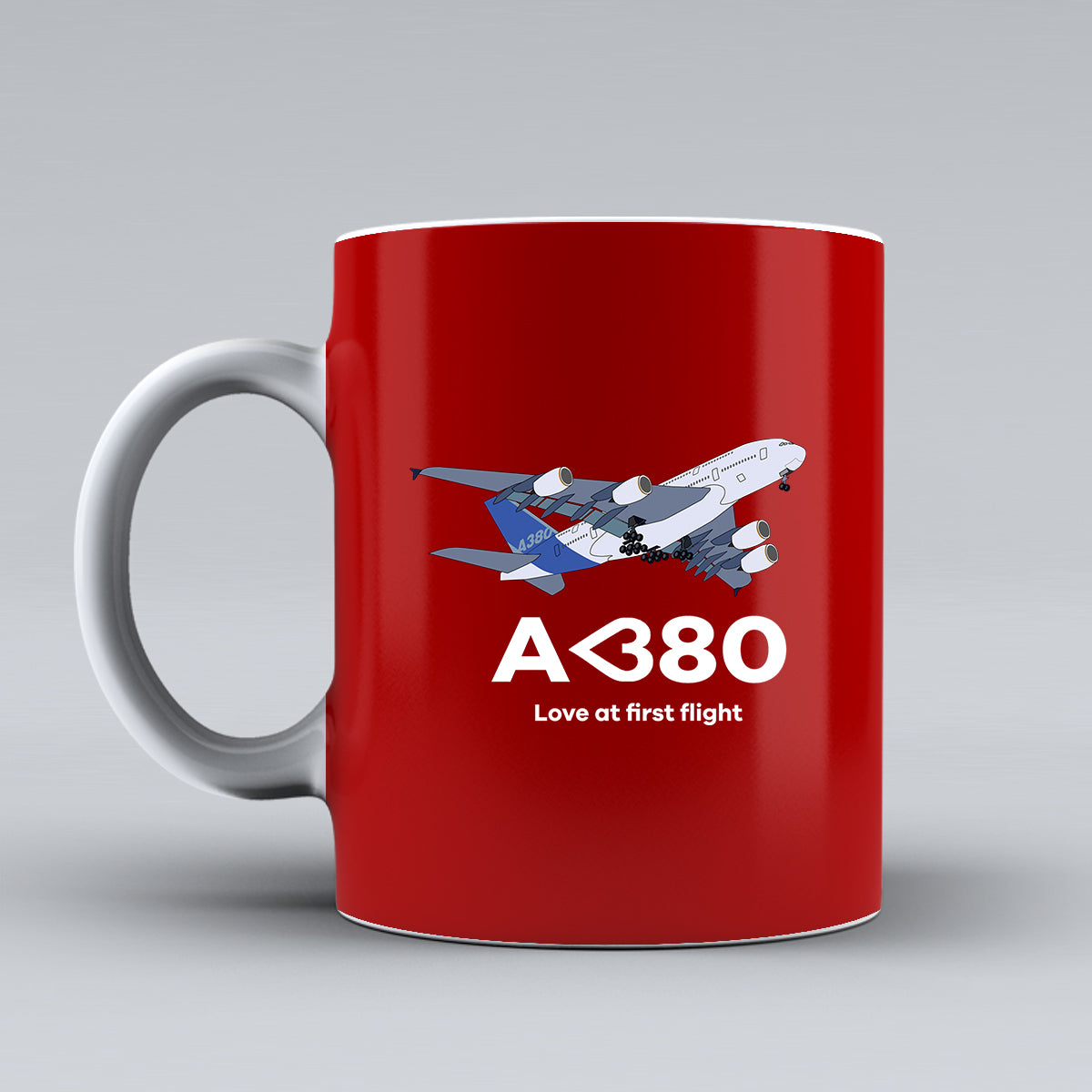 Airbus A380 Love at first flight Designed Ceramic White Mugs