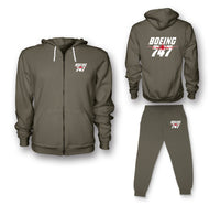 Thumbnail for Amazing Boeing 747 Designed Zipped Hoodies & Sweatpants Set