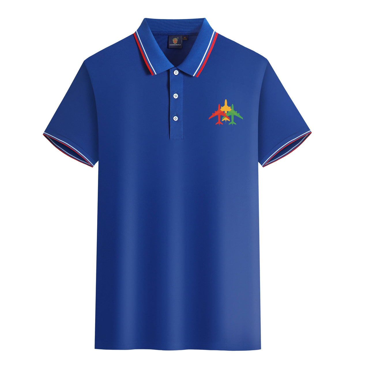 Colourful 3 Airplanes Designed Stylish Polo T-Shirts