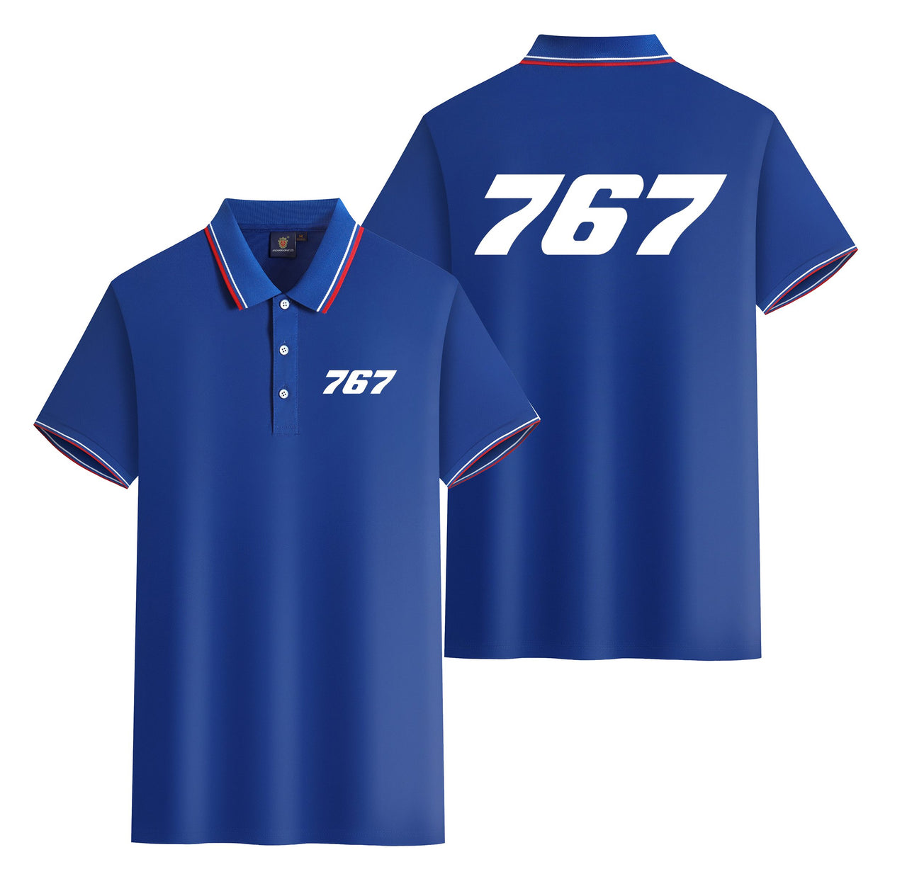 767 Flat Text Designed Stylish Polo T-Shirts (Double-Side)