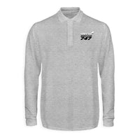 Thumbnail for The Boeing 747 Designed Long Sleeve Polo T-Shirts