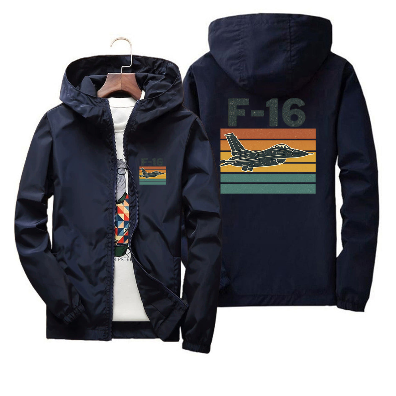 Retro Fighter Jet F16 Designed Thin Windbreaker Jackets