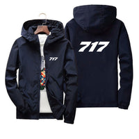 Thumbnail for 717 Flat Text Designed Thin Windbreaker Jackets