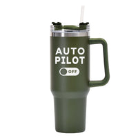 Thumbnail for Auto Pilot Off Designed 40oz Stainless Steel Car Mug With Holder
