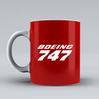 Thumbnail for Boeing 747 & Text Designed Ceramic White Mugs