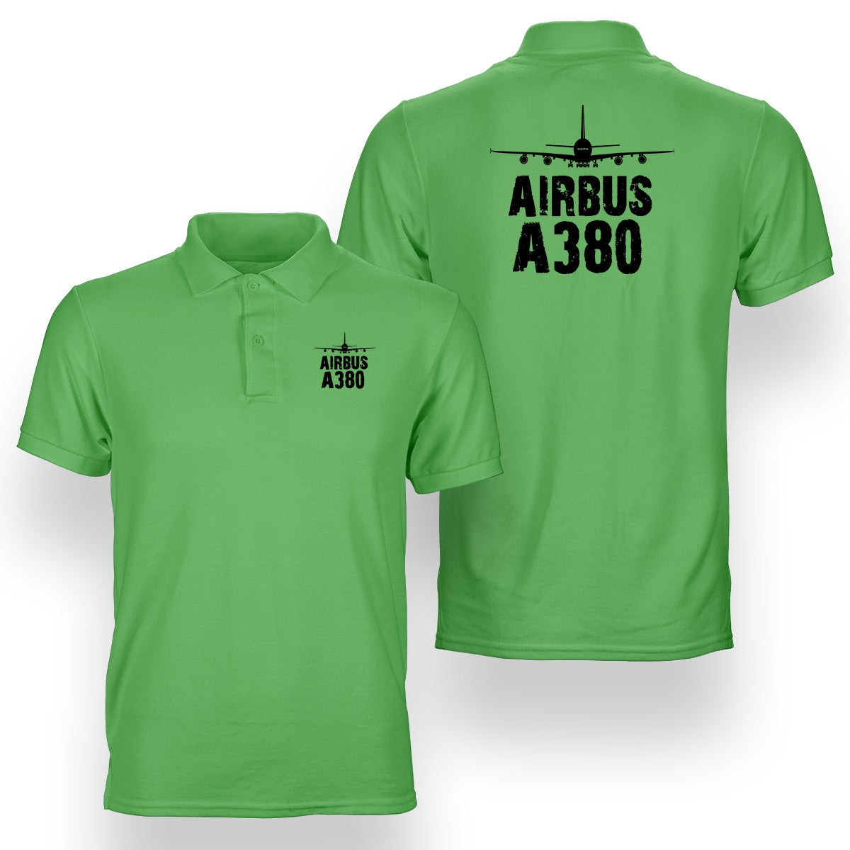 Airbus A380 & Plane Designed Double Side Polo T-Shirts