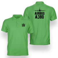 Thumbnail for Airbus A380 & Plane Designed Double Side Polo T-Shirts